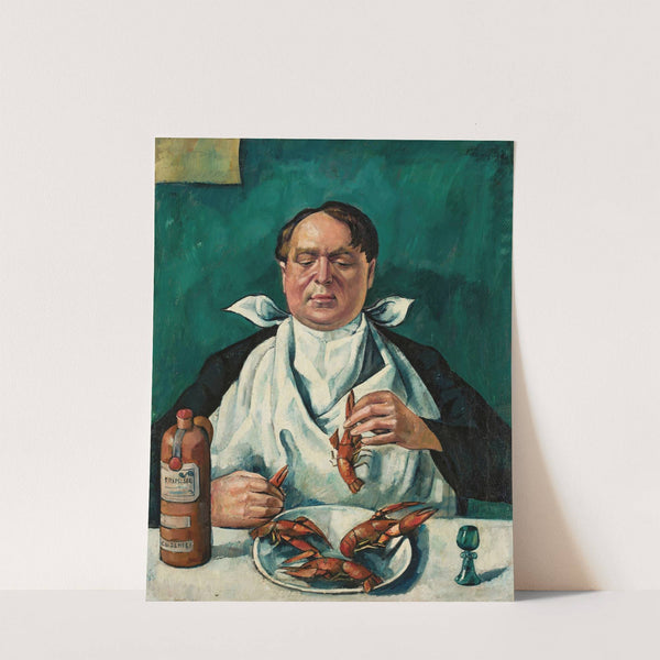 Man eating crayfish (Portrait of Karol Szuster) by Roman Kramsztyk