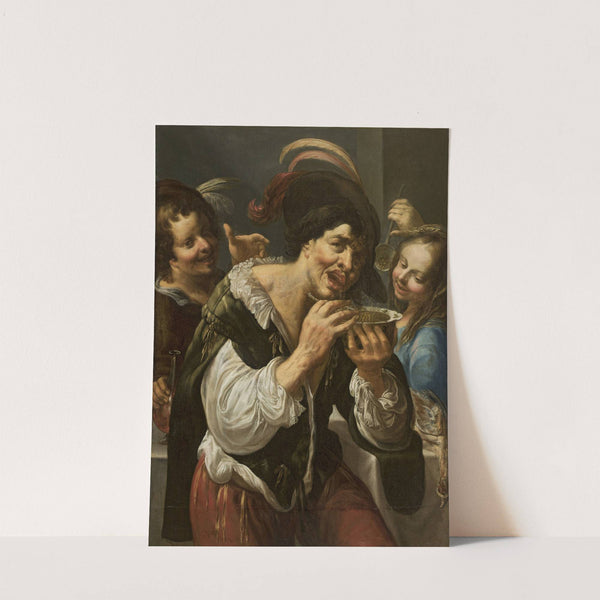 Man eating lentil (Georges prompt -'a la soupe) by Georges Lallemant