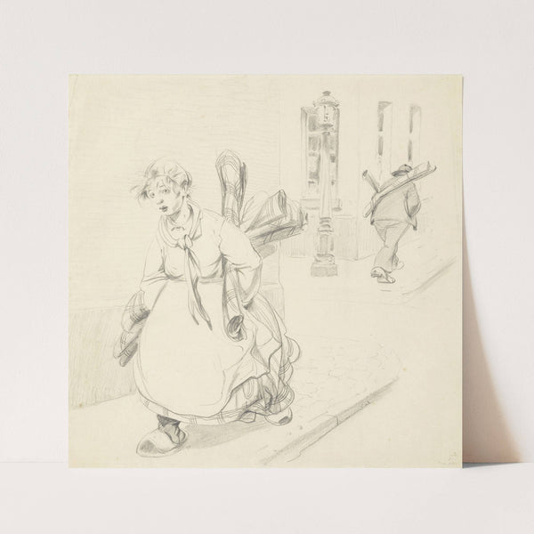 Man en een vrouw die vloerkleedjes uitventen (1913) by Alfred Ost