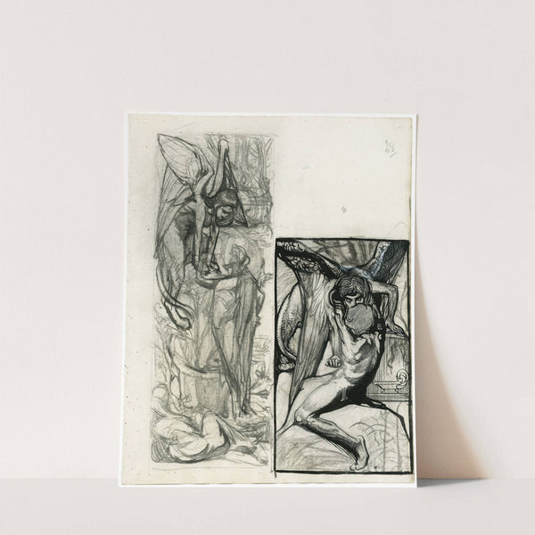 Man en sfinx by Johannes Josephus Aarts