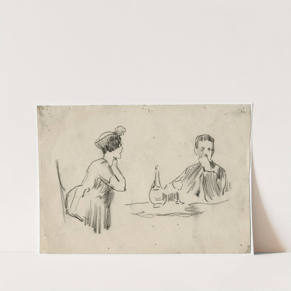 Man en vrouw in een café by Nicolaas van der Waay