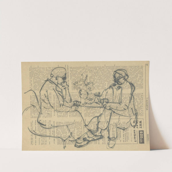 Man en vrouw kaartend (1989) by Dick Ket