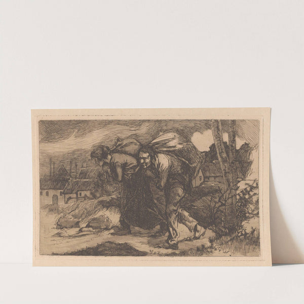 Man en vrouw met zak op de rug (1914-1915) by Johannes Josephus Aarts