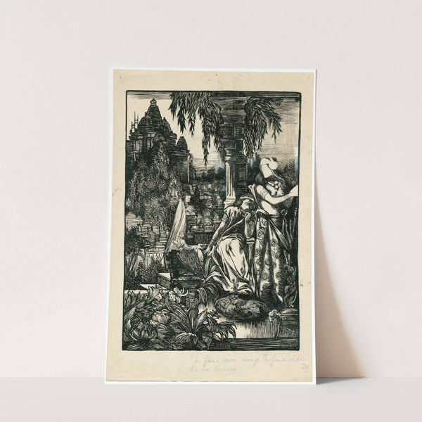 Man en vrouw op oosters kerkhof by Johannes Josephus Aarts