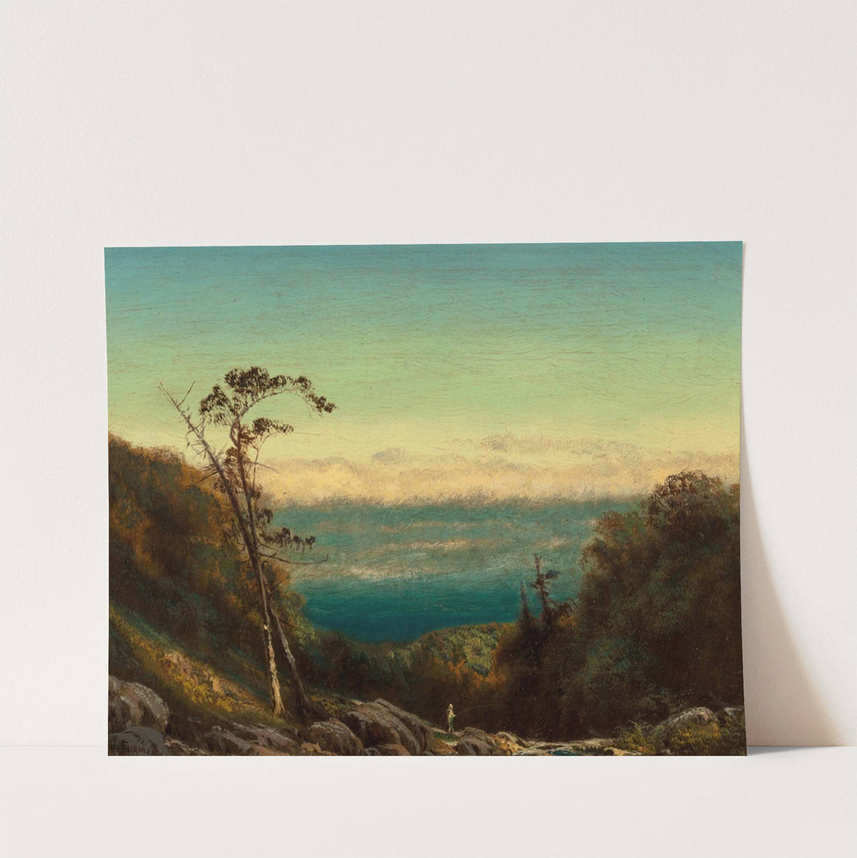 Man Fishing Before a Grand Landscape by James Fairman