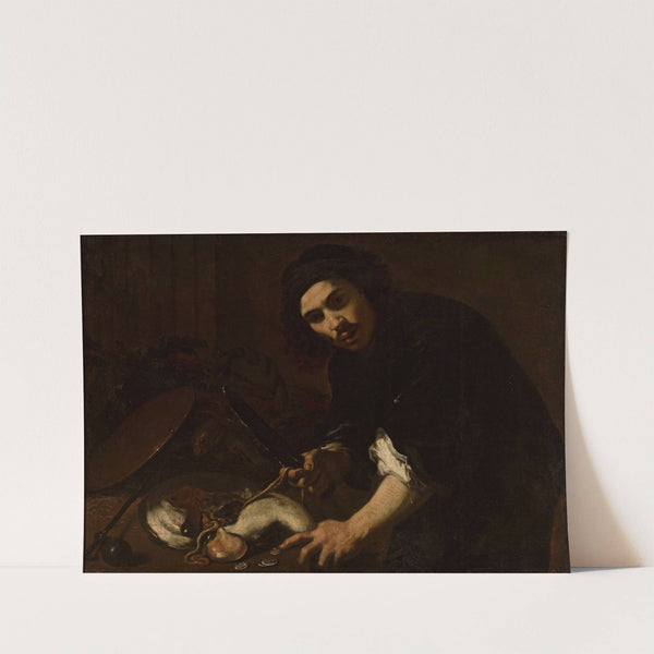 Man gutting a fish by Orazio Fidani