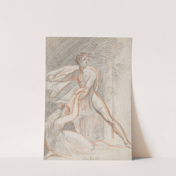 Man Holding a Dagger Next to a Reclining Woman (1830–44) by Theodor von Holst