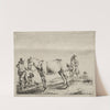 Man holding a horse by the bridle by Dirck Stoop