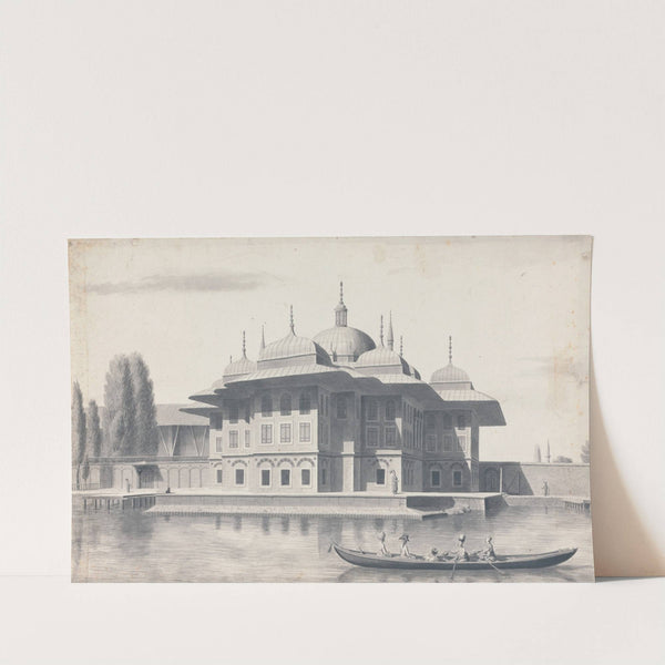 Man in a Boat Being Rowed Past a Pavilion (undated) by Willey Reveley
