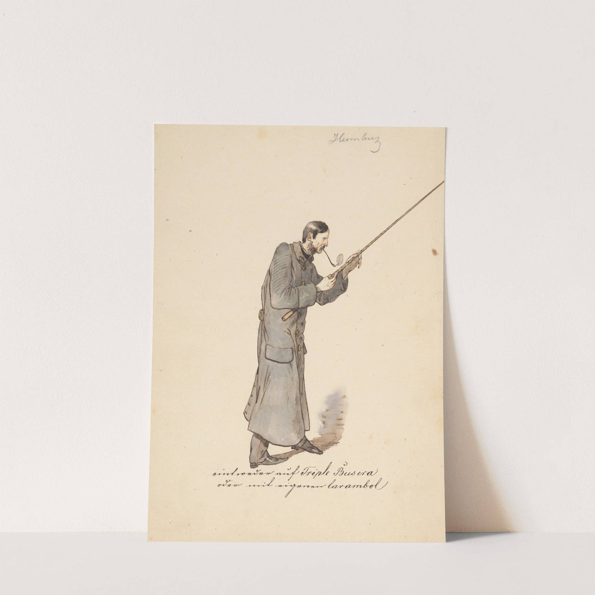 Man in a Long Military Coat with a Stick by Friedrich Carl von Scheidlin