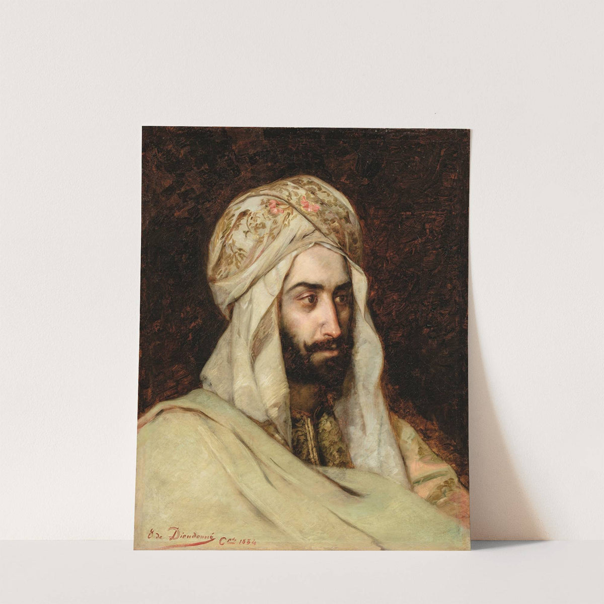 Man In A White Turban In Constantinople by Emmanuel De Dieudonné