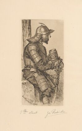 Man in armor with sword and pulley (1888)