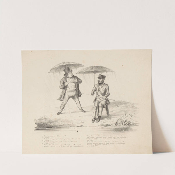 Man in gesprek met visser (1832 - 1897) by Alexander Ver Huell