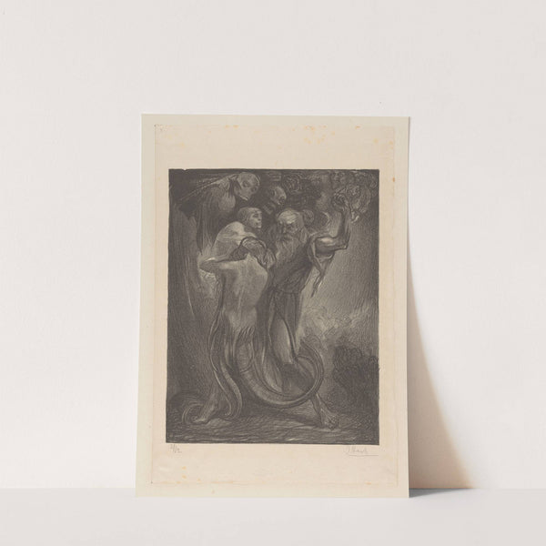 Man in gevecht met demonen by Johannes Josephus Aarts