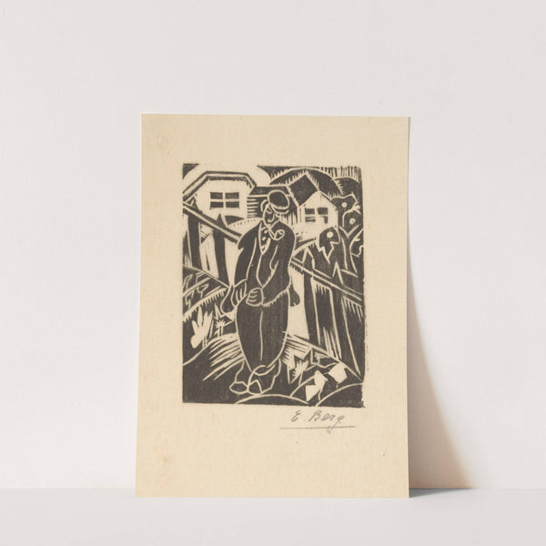 Man in moestuin (ca. 1912-1931) by Else Berg