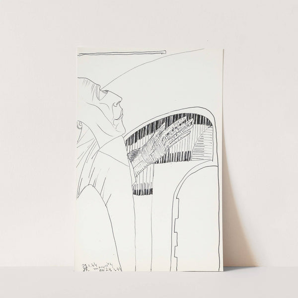 Man in profiel naar rechts met de linkerhand opgeheven by Samuel Jessurun de Mesquita