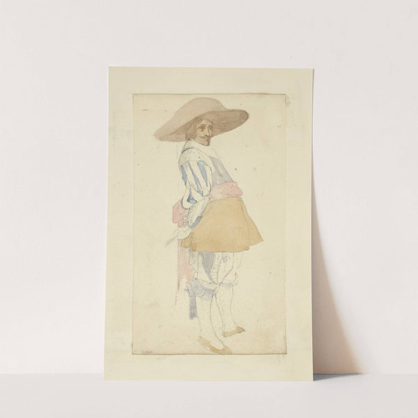 Man in wide brimmed hat, doublet and breeches by Stewart Watson