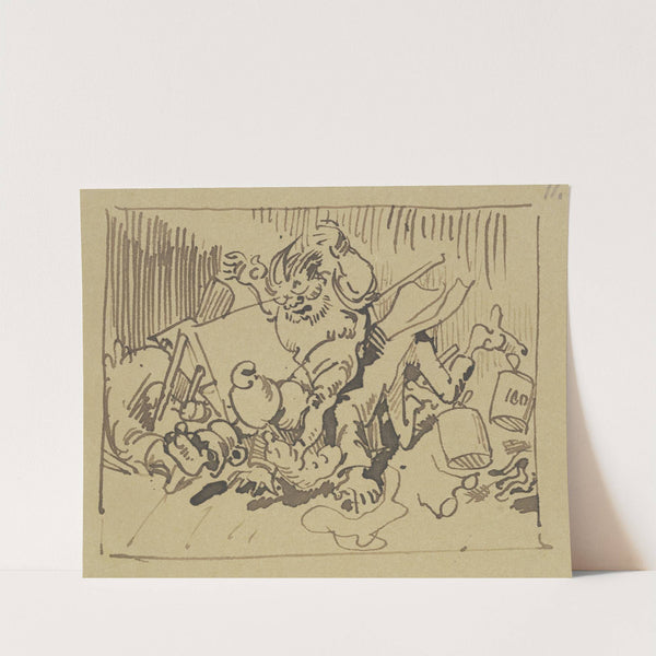 Man läuft, man fällt nach allen Seiten, ; Und Hoppenstedt fängt an zu reiten by Wilhelm Busch