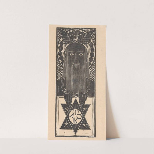 Man met baard en zespuntige ster by Mathieu Lauweriks