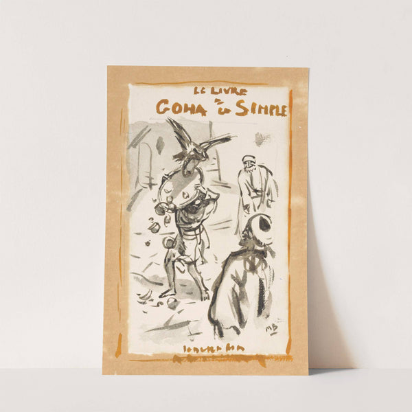 Man met dienblad aangevallen door een roofvogel (1925) by Marius Bauer