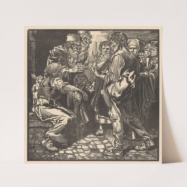 Man met geldbuidel by Johannes Josephus Aarts