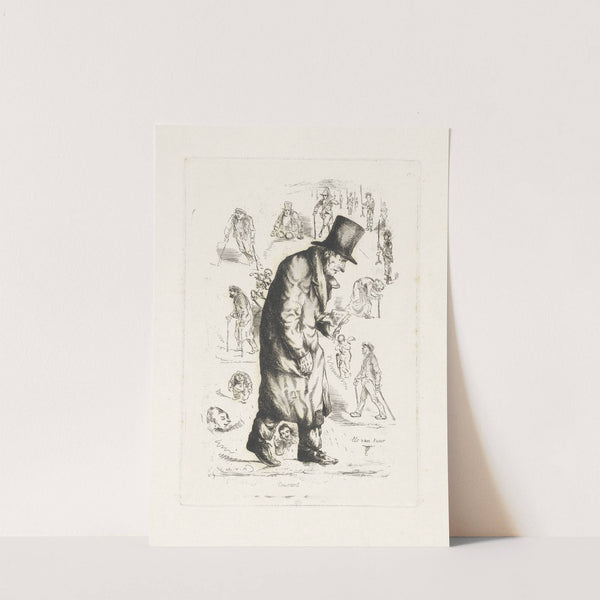 Man met hoge hoed tegen een achtergrond van kreupelen Courant (1832 - 1897) by Alexander Ver Huell