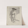 Man met spade tot de knieën in het water by David Humbert de Superville