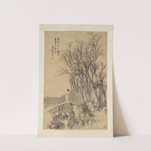 Man on a Bridge (1889) by Ren Yi