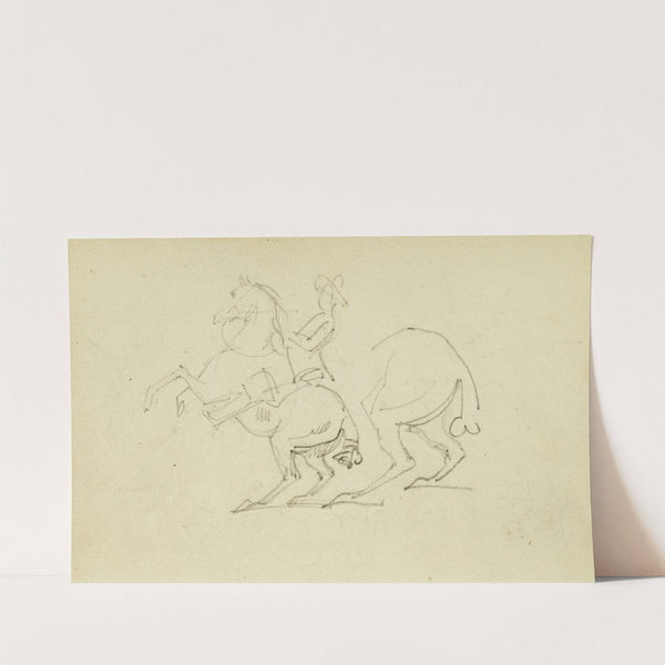 Man on a rearing horse, study of hind legs of horse by Théodore Géricault
