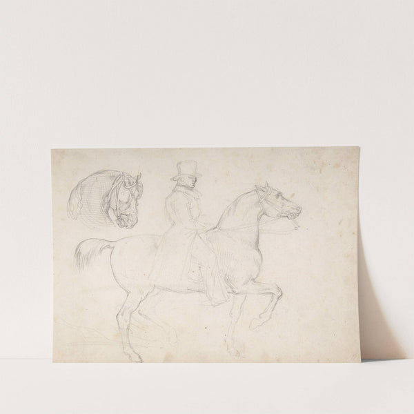 Man on Horseback, and Study of Horse's Head by Théodore Géricault