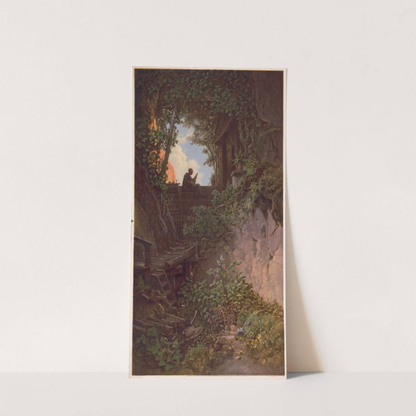 Man playing a lute (1872) by Louis Prang & Co.