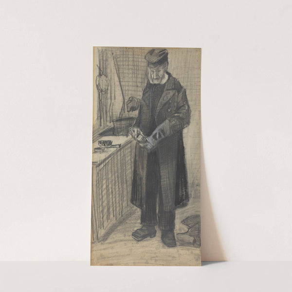 Man Polishing A Boot (1882) by Vincent van Gogh