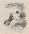 Man Proposing to a Woman whose Face is Hidden by Hair (ca. 1830–65)