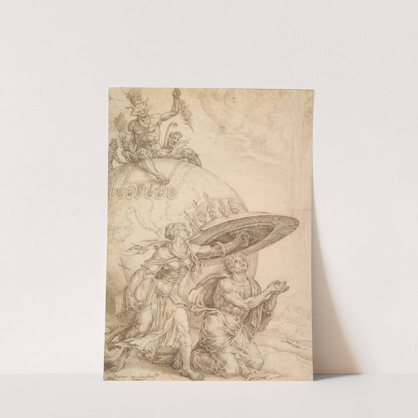 Man Protected by the Shield of Faith (1559) by Maarten Van Heemskerck