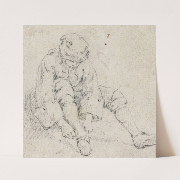 Man Pulling on His Shoe (1761-1763) by Jean-Baptiste Le Prince