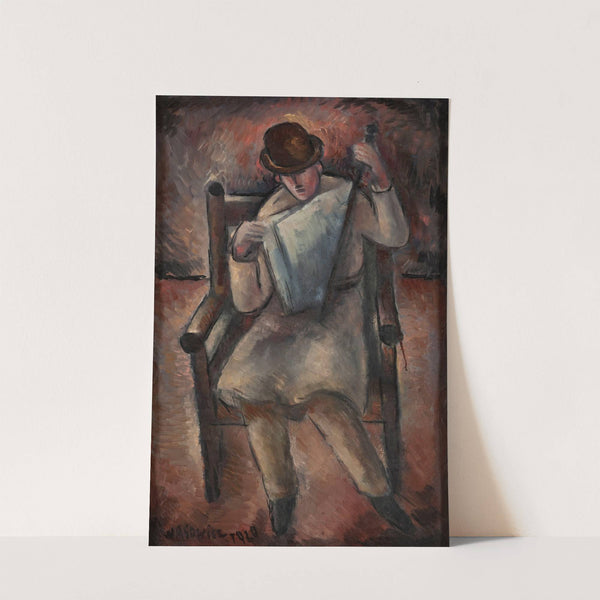 Man reading a newspaper (1920) by Wacław Wąsowicz