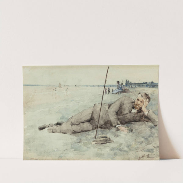 Man Reclining on a Beach by Julian Alden Weir
