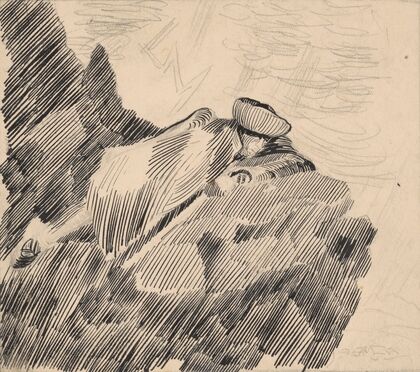 Man Reclining on a Rock