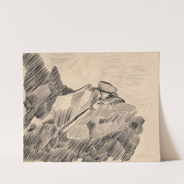 Man Reclining on a Rock by Arnold Peter Weisz-Kubínčan