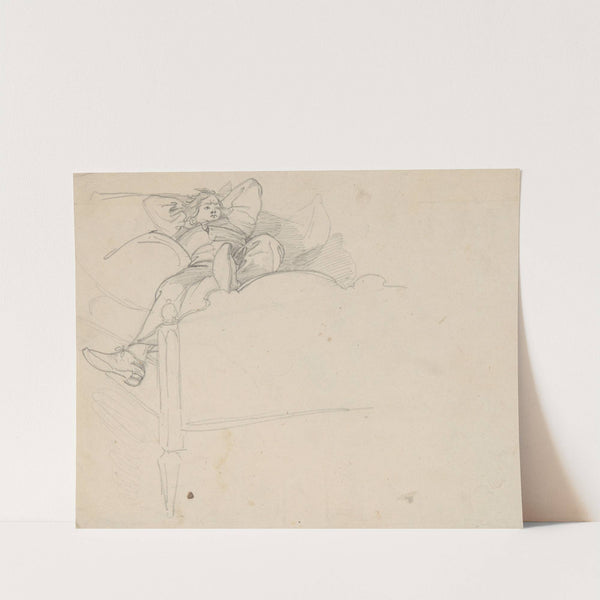 Man resting on a bed (1846) by Józef Simmler