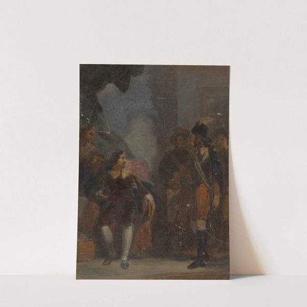 Man Seated while Speaking to a Soldier Who is Standing by Robert Smirke