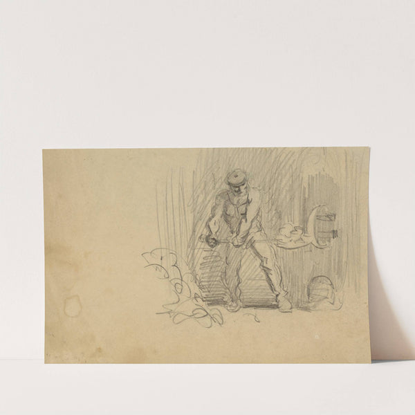 Man shoveling coal by Alfred Rudolph Waud