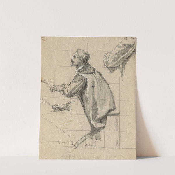 Man, sketch for Signing of the Compact in the Cabin of the Mayflower by Edwin White