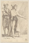 Man Striding Followed by a Retainer