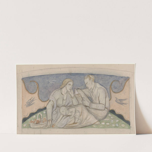 Man, vrouw en kind zittend in een landschap (1878 - 1938) by Richard Nicolaüs Roland Holst