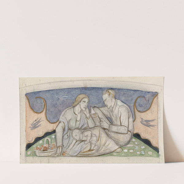 Man, vrouw en kind zittend in een landschap (1878 - 1938) by Richard Nicolaüs Roland Holst