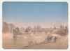Man walking with mule on a footpath along the shore of the Schuylkill River (1873-1876)