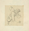 Man wearing bonnet with ax and knife sheathed within purse attached to his belt