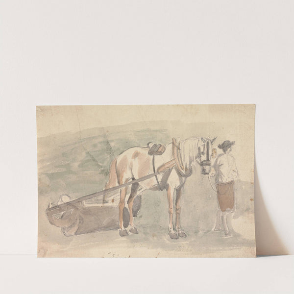 Man With a Horse Harnessed to a Roller by Sawrey Gilpin