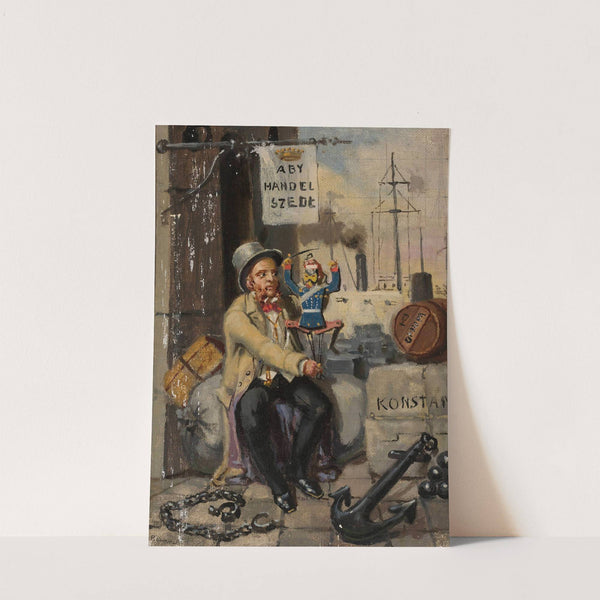 Man with a puppet by Polikarp Gumiński